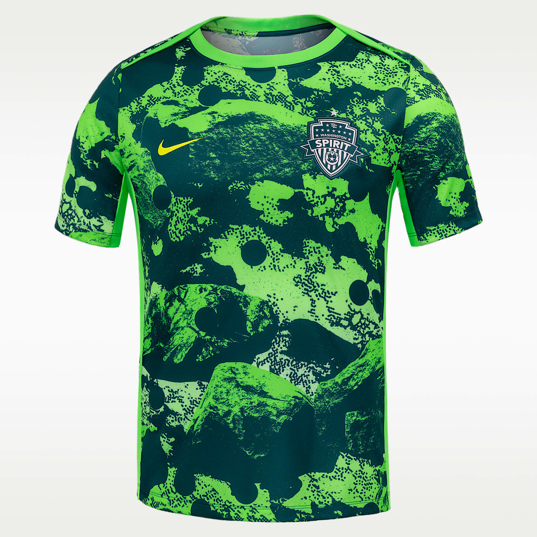 新品　NIKE ナイキ　オーバーオール　グリーン　ワッペン　Mサイズ Washington Spirit Men's Nike NWSL Short-Sleeve Pre-Match Top. Nike.com